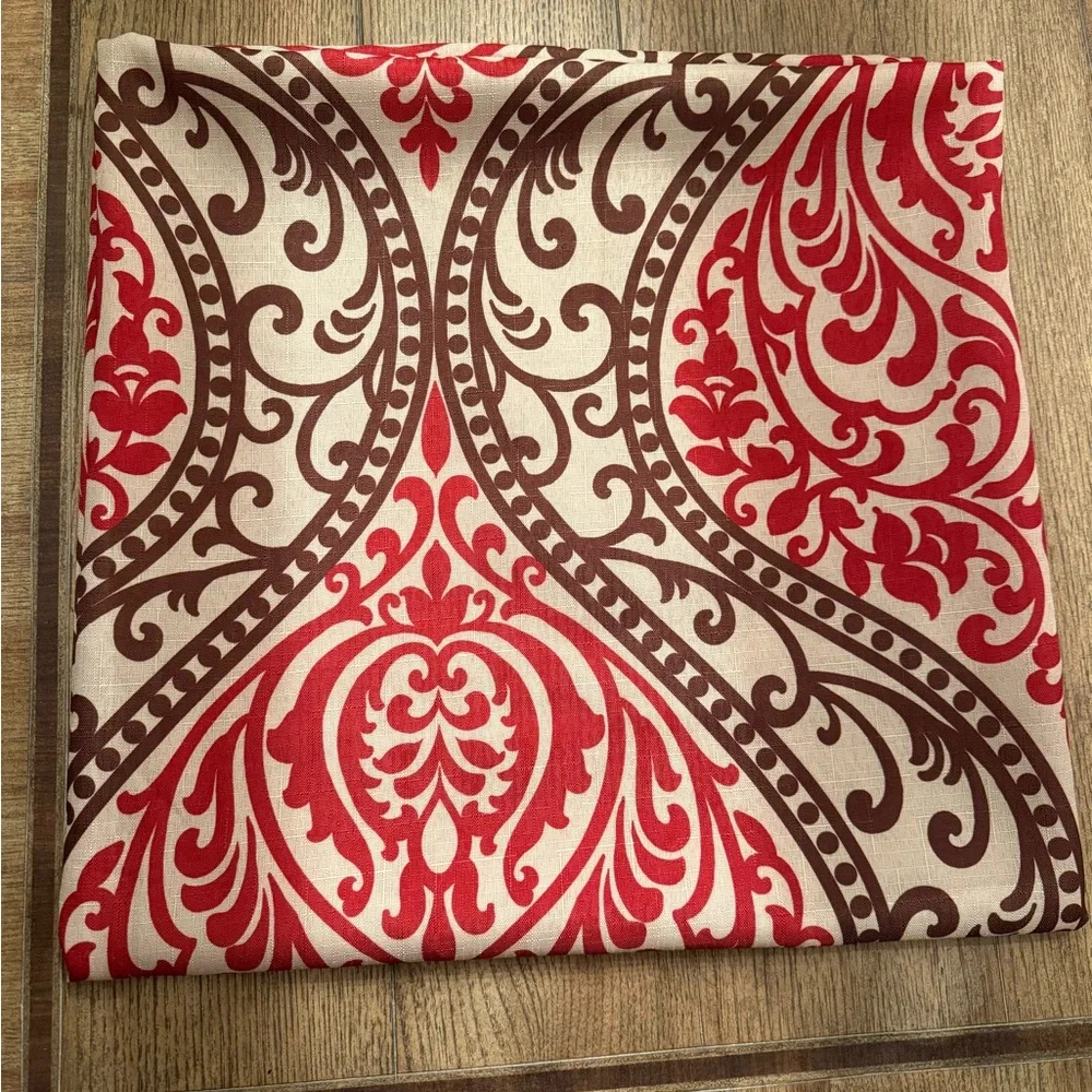 Red and Brown Patterned Shower Curtain